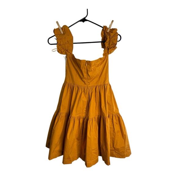 NWT Staud Mini Off The Shoulder Elio Dress In Honey - Picture 3 of 8